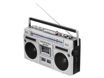 Poste radio-cassette Stéréo FM/AM Bluetooth 20W Marlone - Modèle Queens - Gris