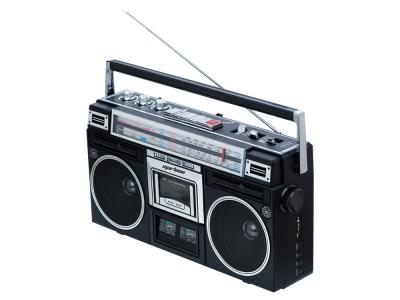 Poste radio-cassette Stéréo FM/AM Bluetooth 20W Marlone - Modèle Queens - Noir